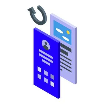 Restoring previous version of online profile information with refresh icon Stock Illustration