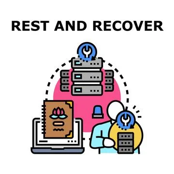 Restoring, recovering, and maintaining data server system Stock Illustration