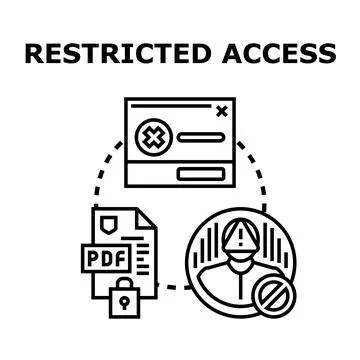 Restricted access concept with data protection denial Illustrazione stock