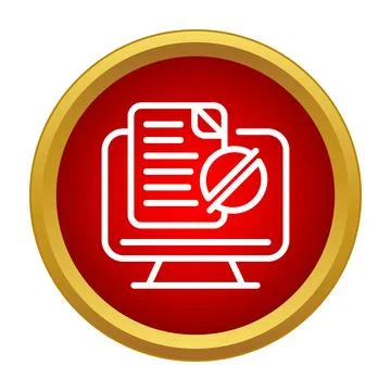 Restricted access document file on computer monitor Illustrazione stock