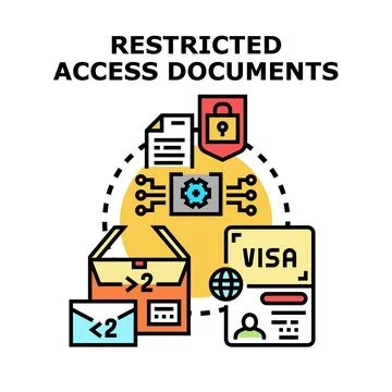 Restricted access documents concept, digital information security Stock Illustration
