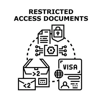 Restricted access documents concept, digital information security Stock Illustration