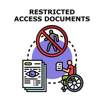 Restricted access documents concept vector illustration Stock Illustration