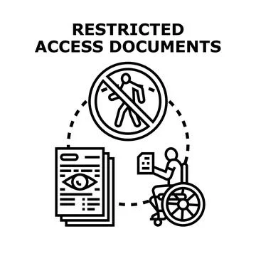Restricted access documents concept vector illustration Stock Illustration
