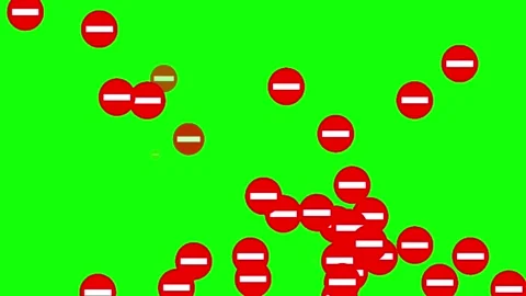 Restricted Access No Entry Icon Animation Green Screen Stock Footage 344658260
