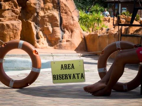 Restricted area in the acquapark Stock Photos