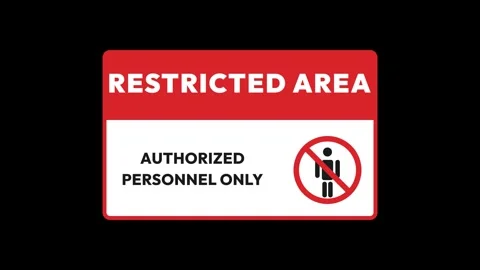 Restricted area authorized personnel only sign on dark background 4K Stock Footage 339029530