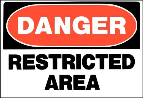 Restricted area danger sign Stock Illustration