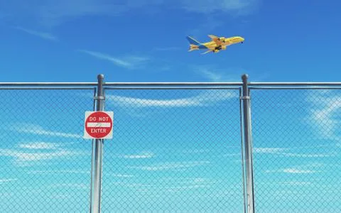 Restricted area fence Stock-Illustration