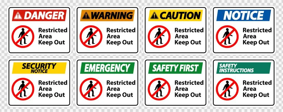 Restricted Area Keep Out Symbol Sign Isolate on transparent Background,Vector Stock Illustration