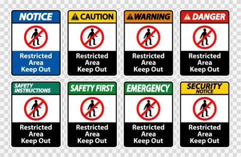 Restricted Area Keep Out Symbol Sign Isolate on transparent Background,Vector Stock Illustration