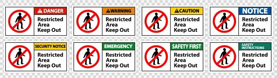 Restricted Area Keep Out Symbol Sign Isolate on transparent Background,Vector Stock Illustration