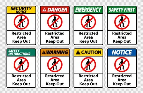 Restricted Area Keep Out Symbol Sign Isolate on transparent Background,Vector Stock Illustration