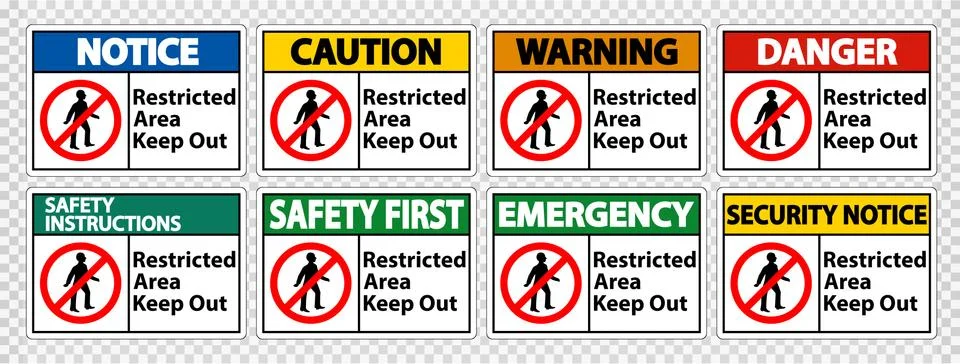 Restricted Area Keep Out Symbol Sign Isolate on transparent Background,Vector Stock Illustration