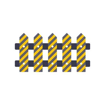 Restricted area security barrier showing yellow stripes Stock Illustration