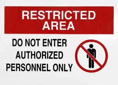 Restricted area sign Stock Photos