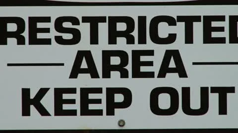 Restricted Area Sign Pullback Stock Footage 11884207