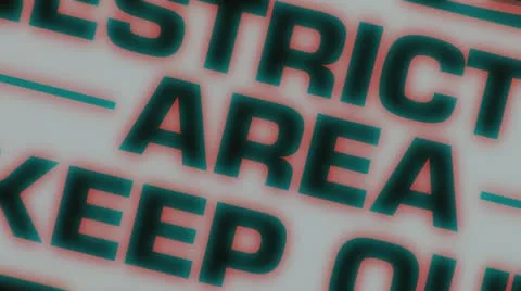Restricted Area Sign Pullback with FX and Jitter 스톡 동영상 11883985