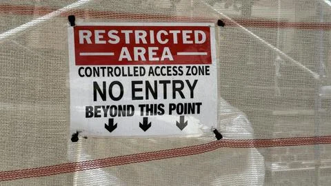 Restricted Area warning Stock-Fotos