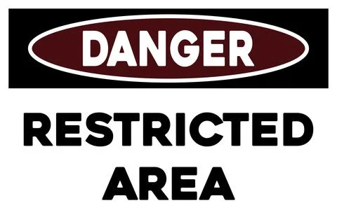 Restricted area warning sign Stock Illustration