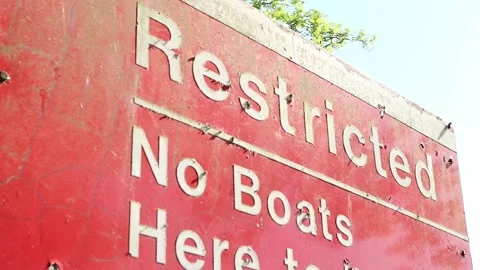 Restricted Boat Sign Stock Footage 274573810