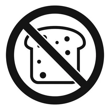 Restricted bread eat icon simple vector. Gluten intolerance Stock Illustration