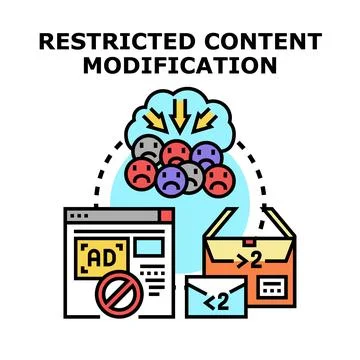 Restricted content modification and user experience management system Stock Illustration