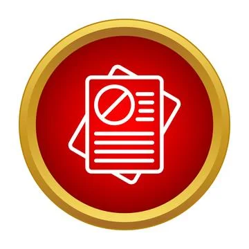 Restricted document icon showing forbidden information and censorship Stock Illustration