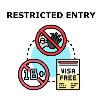 Restricted entry concept showing access limitations and age restriction Stock Illustration