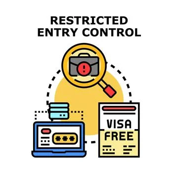 Restricted entry control system access and security Stock Illustration
