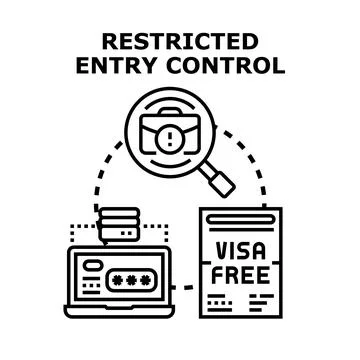Restricted entry control system access and security Stock Illustration