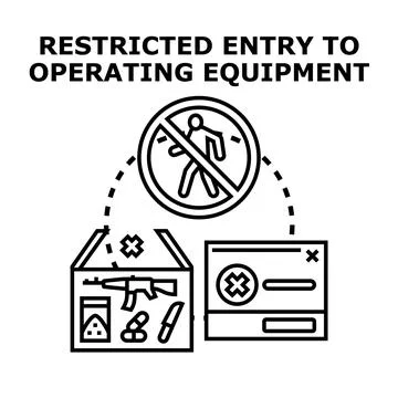 Restricted entry for operating equipment concept illustration 스톡 일러스트