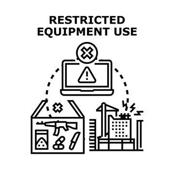 Restricted equipment use concept vector illustration Illustrazione stock