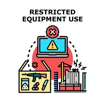 Restricted equipment use concept vector illustration Stock Illustration