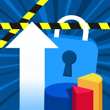 Restricted growth and data analysis vector illustration Stock Illustration