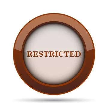 Restricted icon. Internet button on white background. . Stock Illustration