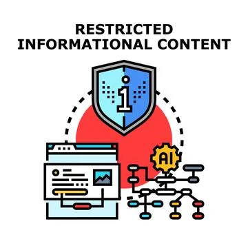 Restricted informational content. Safeguarded by a shield symbol 스톡 일러스트