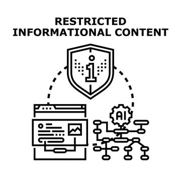 Restricted informational content. Safeguarded by a shield symbol 스톡 일러스트