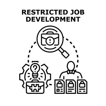 Restricted job development vector concept illustration Stock Illustration
