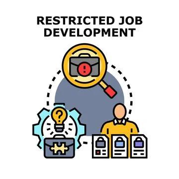 Restricted job development vector concept illustration Stock Illustration