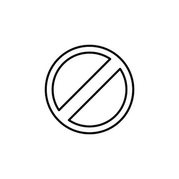 Restricted line icon, vector design black on white background Stock Illustration