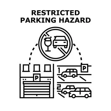 Restricted parking hazard concept vector illustration Stock Illustration