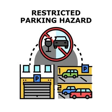 Restricted parking hazard concept vector illustration Stockillustratie