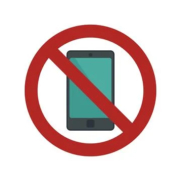 Restricted phone icon flat vector. Turn off smartphone Stock Illustration