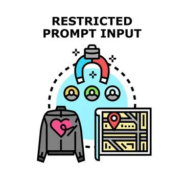 Restricted prompt input for online targeting Stock Illustration