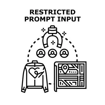 Restricted prompt input for online targeting Stock Illustration