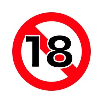 Restricted to those 18 years or older sign. Vector. Stock Illustration