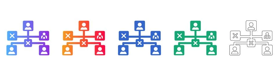 Restricted User Network Access Icon Set 스톡 일러스트