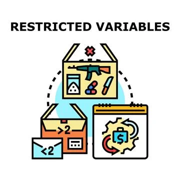 Restricted variables indicating limited access to illicit goods 스톡 일러스트