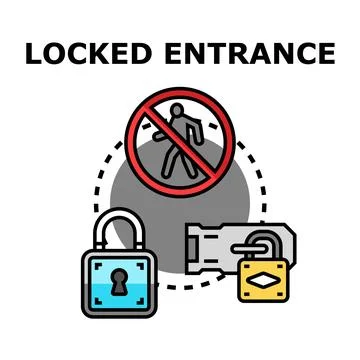 Restricting access and limiting entry with security measures Stock Illustration